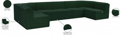 Meridian Furniture - Ollie 158" Boucle Fabric Upholstered 7 Piece Modular Sectional - 118Green-Sec7A - GreatFurnitureDeal