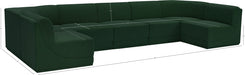 Meridian Furniture - Ollie 158" Boucle Fabric Upholstered 7 Piece Modular Sectional - 118Green-Sec7A - GreatFurnitureDeal
