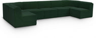 Meridian Furniture - Ollie 158" Boucle Fabric Upholstered 7 Piece Modular Sectional - 118Green-Sec7A - GreatFurnitureDeal