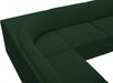 Meridian Furniture - Ollie 128" Boucle Fabric Upholstered 8 Piece Modular Sectional - 118Green-Sec8A - GreatFurnitureDeal