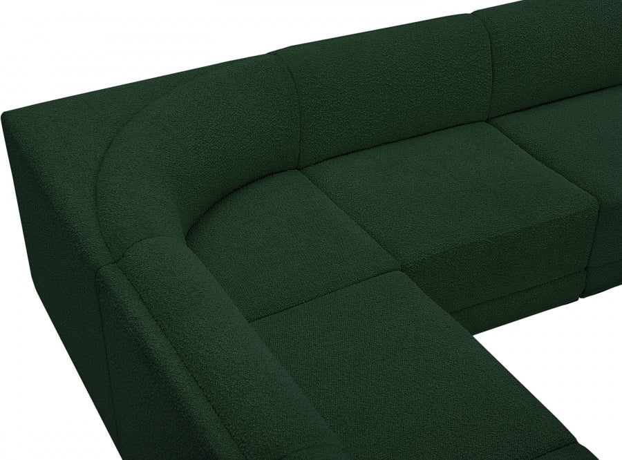 Meridian Furniture - Ollie 128" Boucle Fabric Upholstered 8 Piece Modular Sectional - 118Green-Sec8A - GreatFurnitureDeal