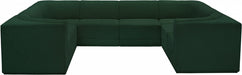 Meridian Furniture - Ollie 128" Boucle Fabric Upholstered 8 Piece Modular Sectional - 118Green-Sec8A - GreatFurnitureDeal