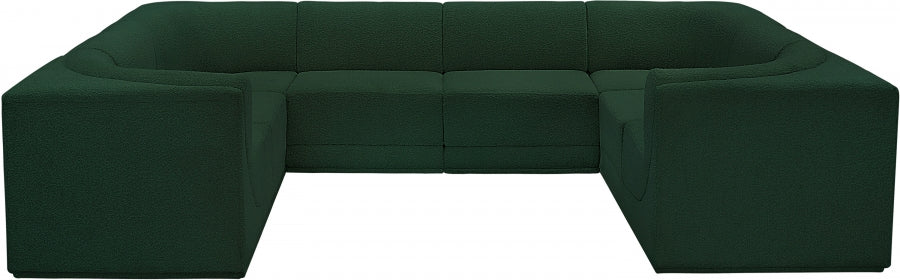 Meridian Furniture - Ollie 128" Boucle Fabric Upholstered 8 Piece Modular Sectional - 118Green-Sec8A - GreatFurnitureDeal