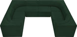 Meridian Furniture - Ollie 128" Boucle Fabric Upholstered 8 Piece Modular Sectional - 118Green-Sec8A - GreatFurnitureDeal