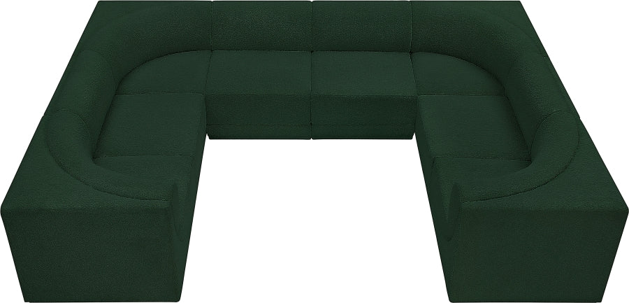 Meridian Furniture - Ollie 128" Boucle Fabric Upholstered 8 Piece Modular Sectional - 118Green-Sec8A - GreatFurnitureDeal