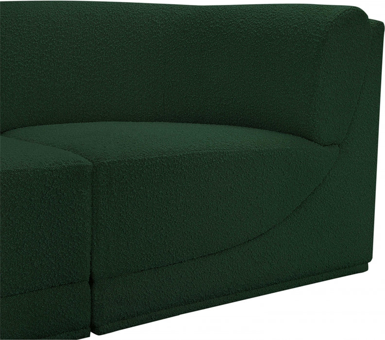 Meridian Furniture - Ollie 128" Boucle Fabric Upholstered 8 Piece Modular Sectional - 118Green-Sec8A - GreatFurnitureDeal