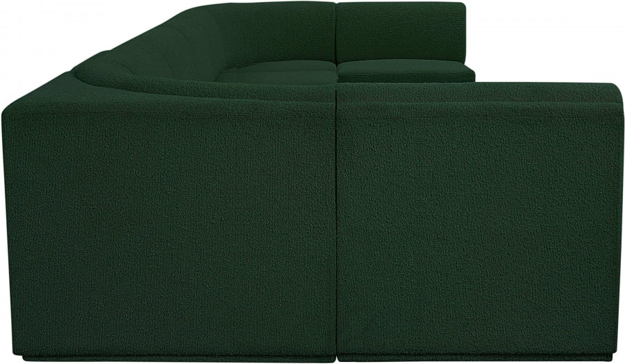 Meridian Furniture - Ollie 188" Boucle Fabric Upholstered 8 Piece Modular Sectional - 118Green-Sec8B - GreatFurnitureDeal