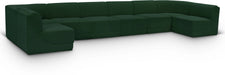 Meridian Furniture - Ollie 188" Boucle Fabric Upholstered 8 Piece Modular Sectional - 118Green-Sec8B - GreatFurnitureDeal