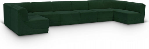 Meridian Furniture - Ollie 188" Boucle Fabric Upholstered 8 Piece Modular Sectional - 118Green-Sec8B - GreatFurnitureDeal