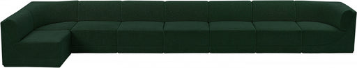 Meridian Furniture - Ollie 218" Boucle Fabric Upholstered 8 Piece Modular Sectional - 118Green-Sec8C - GreatFurnitureDeal