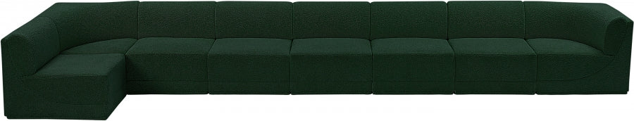 Meridian Furniture - Ollie 218" Boucle Fabric Upholstered 8 Piece Modular Sectional - 118Green-Sec8C - GreatFurnitureDeal