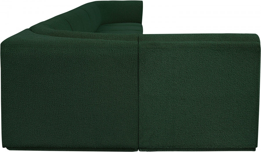 Meridian Furniture - Ollie 218" Boucle Fabric Upholstered 8 Piece Modular Sectional - 118Green-Sec8C - GreatFurnitureDeal