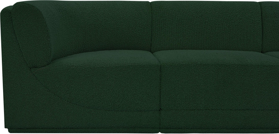 Meridian Furniture - Ollie 218" Boucle Fabric Upholstered 8 Piece Modular Sectional - 118Green-Sec8C - GreatFurnitureDeal