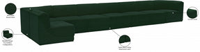 Meridian Furniture - Ollie 218" Boucle Fabric Upholstered 8 Piece Modular Sectional - 118Green-Sec8C - GreatFurnitureDeal