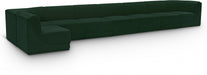 Meridian Furniture - Ollie 218" Boucle Fabric Upholstered 8 Piece Modular Sectional - 118Green-Sec8C - GreatFurnitureDeal