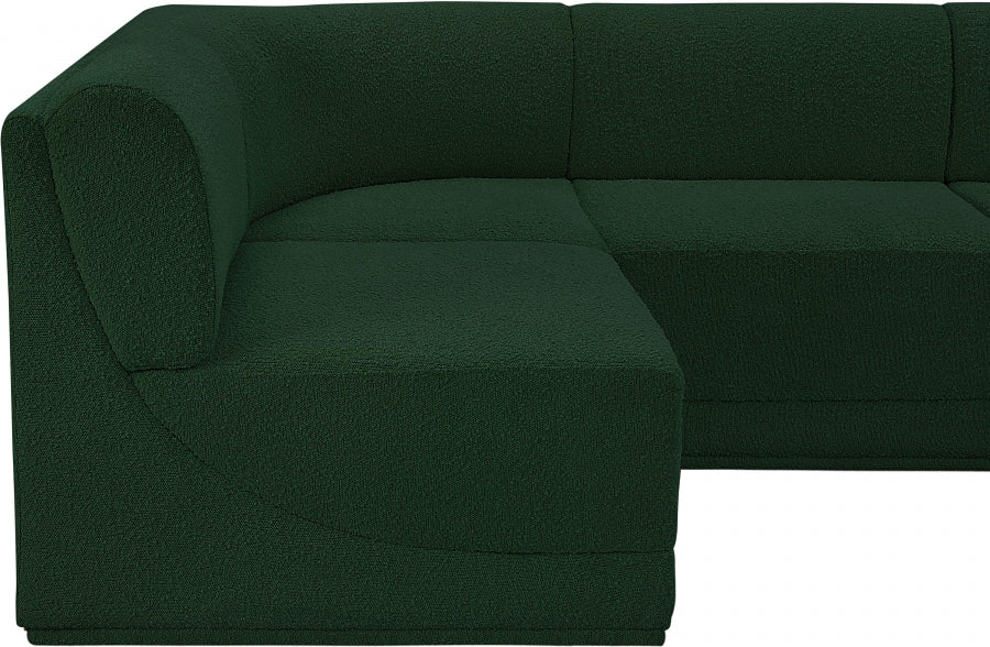 Meridian Furniture - Ollie 218" Boucle Fabric Upholstered 9 Piece Modular Sectional - 118Green-Sec9A - GreatFurnitureDeal