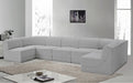 Meridian Furniture - Ollie 158" Boucle Fabric Upholstered 7 Piece Modular Sectional - 18Grey-Sec7A - GreatFurnitureDeal