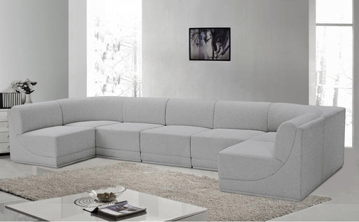 Meridian Furniture - Ollie 158" Boucle Fabric Upholstered 7 Piece Modular Sectional - 18Grey-Sec7A - GreatFurnitureDeal
