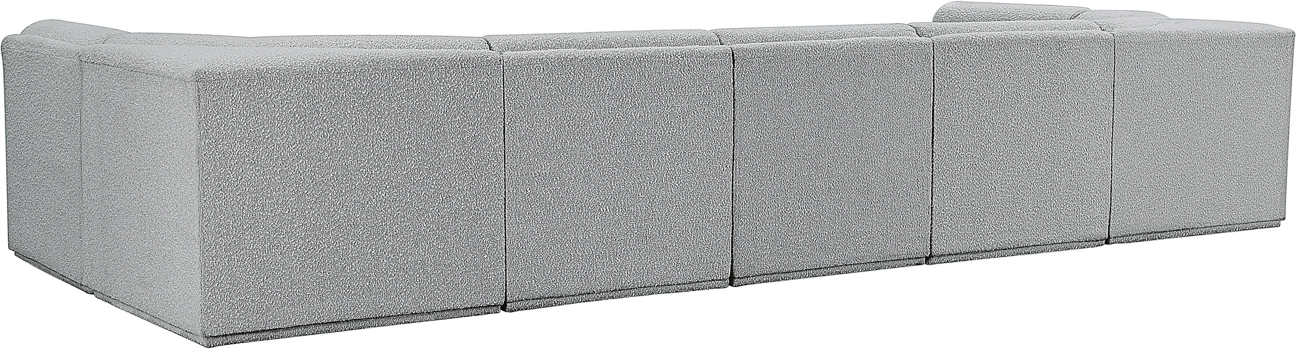 Meridian Furniture - Ollie 158" Boucle Fabric Upholstered 7 Piece Modular Sectional - 18Grey-Sec7A - GreatFurnitureDeal