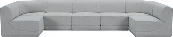 Meridian Furniture - Ollie 158" Boucle Fabric Upholstered 7 Piece Modular Sectional - 18Grey-Sec7A - GreatFurnitureDeal
