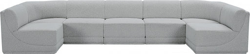 Meridian Furniture - Ollie 158" Boucle Fabric Upholstered 7 Piece Modular Sectional - 18Grey-Sec7A - GreatFurnitureDeal