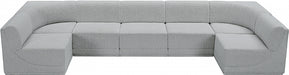 Meridian Furniture - Ollie 158" Boucle Fabric Upholstered 7 Piece Modular Sectional - 18Grey-Sec7A - GreatFurnitureDeal
