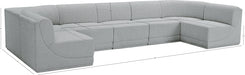 Meridian Furniture - Ollie 158" Boucle Fabric Upholstered 7 Piece Modular Sectional - 18Grey-Sec7A - GreatFurnitureDeal