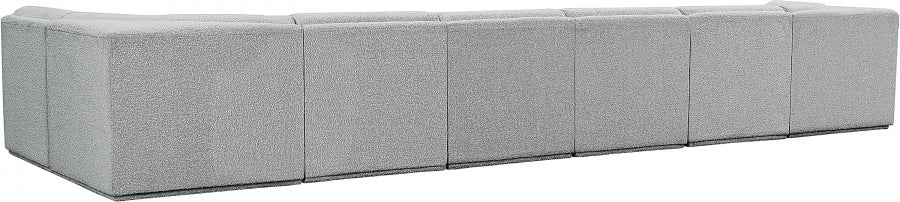 Meridian Furniture - Ollie 188" Boucle Fabric Upholstered 7 Piece Modular Sectional - 118Grey-Sec7B - GreatFurnitureDeal