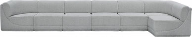 Meridian Furniture - Ollie 188" Boucle Fabric Upholstered 7 Piece Modular Sectional - 118Grey-Sec7B - GreatFurnitureDeal