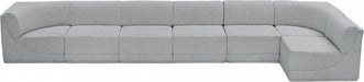 Meridian Furniture - Ollie 188" Boucle Fabric Upholstered 7 Piece Modular Sectional - 118Grey-Sec7B - GreatFurnitureDeal