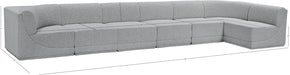 Meridian Furniture - Ollie 188" Boucle Fabric Upholstered 7 Piece Modular Sectional - 118Grey-Sec7B - GreatFurnitureDeal