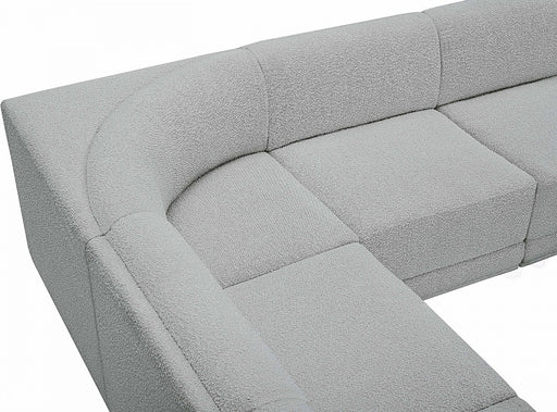 Meridian Furniture - Ollie 128" Boucle Fabric Upholstered 8 Piece Modular Sectional - 118Grey-Sec8A - GreatFurnitureDeal