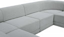 Meridian Furniture - Ollie 128" Boucle Fabric Upholstered 8 Piece Modular Sectional - 118Grey-Sec8A - GreatFurnitureDeal