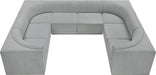 Meridian Furniture - Ollie 128" Boucle Fabric Upholstered 8 Piece Modular Sectional - 118Grey-Sec8A - GreatFurnitureDeal