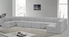 Meridian Furniture - Ollie 188" Boucle Fabric Upholstered 8 Piece Modular Sectional - 118Grey-Sec8B - GreatFurnitureDeal