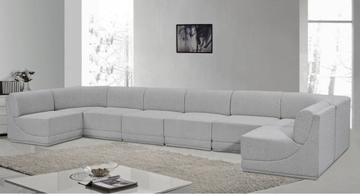 Meridian Furniture - Ollie 188" Boucle Fabric Upholstered 8 Piece Modular Sectional - 118Grey-Sec8B - GreatFurnitureDeal