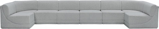 Meridian Furniture - Ollie 188" Boucle Fabric Upholstered 8 Piece Modular Sectional - 118Grey-Sec8B - GreatFurnitureDeal