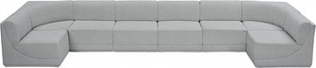 Meridian Furniture - Ollie 188" Boucle Fabric Upholstered 8 Piece Modular Sectional - 118Grey-Sec8B - GreatFurnitureDeal