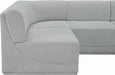 Meridian Furniture - Ollie 188" Boucle Fabric Upholstered 8 Piece Modular Sectional - 118Grey-Sec8B - GreatFurnitureDeal
