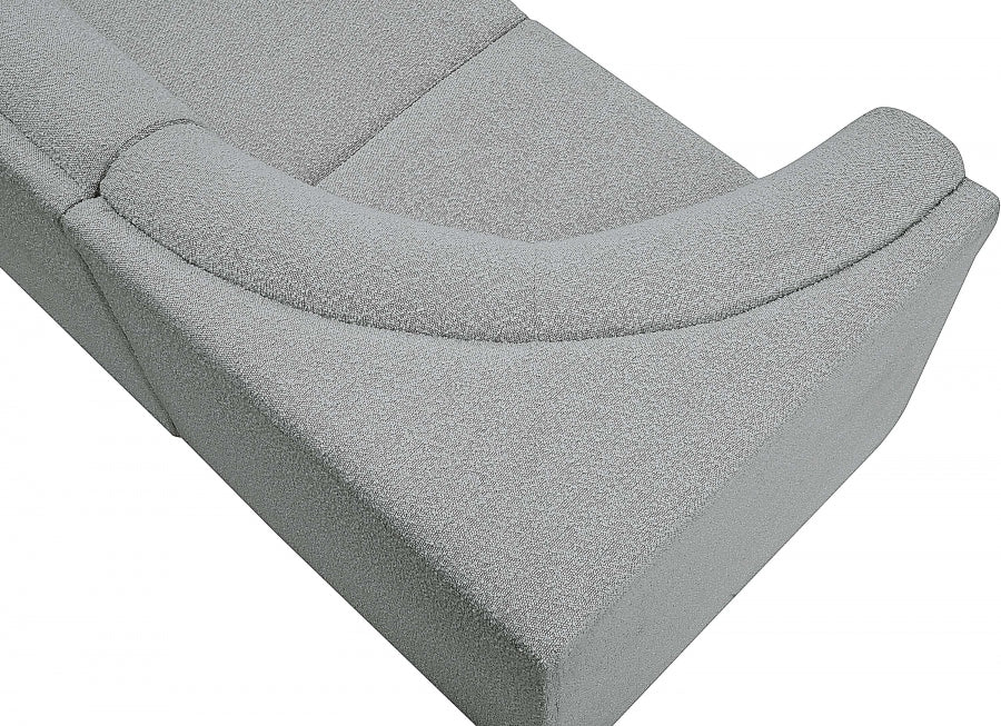 Meridian Furniture - Ollie 188" Boucle Fabric Upholstered 8 Piece Modular Sectional - 118Grey-Sec8B - GreatFurnitureDeal