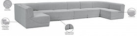 Meridian Furniture - Ollie 188" Boucle Fabric Upholstered 8 Piece Modular Sectional - 118Grey-Sec8B - GreatFurnitureDeal