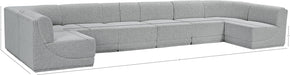 Meridian Furniture - Ollie 188" Boucle Fabric Upholstered 8 Piece Modular Sectional - 118Grey-Sec8B - GreatFurnitureDeal