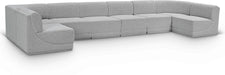 Meridian Furniture - Ollie 188" Boucle Fabric Upholstered 8 Piece Modular Sectional - 118Grey-Sec8B - GreatFurnitureDeal