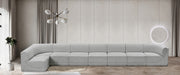 Meridian Furniture - Ollie 218" Boucle Fabric Upholstered 8 Piece Modular Sectional - 118Grey-Sec8C - GreatFurnitureDeal