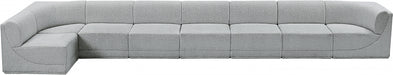 Meridian Furniture - Ollie 218" Boucle Fabric Upholstered 8 Piece Modular Sectional - 118Grey-Sec8C - GreatFurnitureDeal