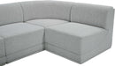 Meridian Furniture - Ollie 218" Boucle Fabric Upholstered 8 Piece Modular Sectional - 118Grey-Sec8C - GreatFurnitureDeal