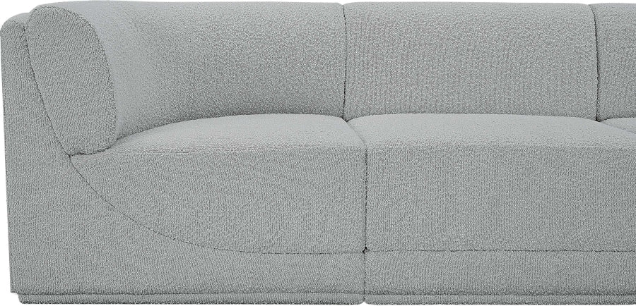 Meridian Furniture - Ollie 218" Boucle Fabric Upholstered 8 Piece Modular Sectional - 118Grey-Sec8C - GreatFurnitureDeal