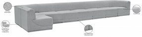Meridian Furniture - Ollie 218" Boucle Fabric Upholstered 8 Piece Modular Sectional - 118Grey-Sec8C - GreatFurnitureDeal