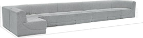 Meridian Furniture - Ollie 218" Boucle Fabric Upholstered 8 Piece Modular Sectional - 118Grey-Sec8C - GreatFurnitureDeal