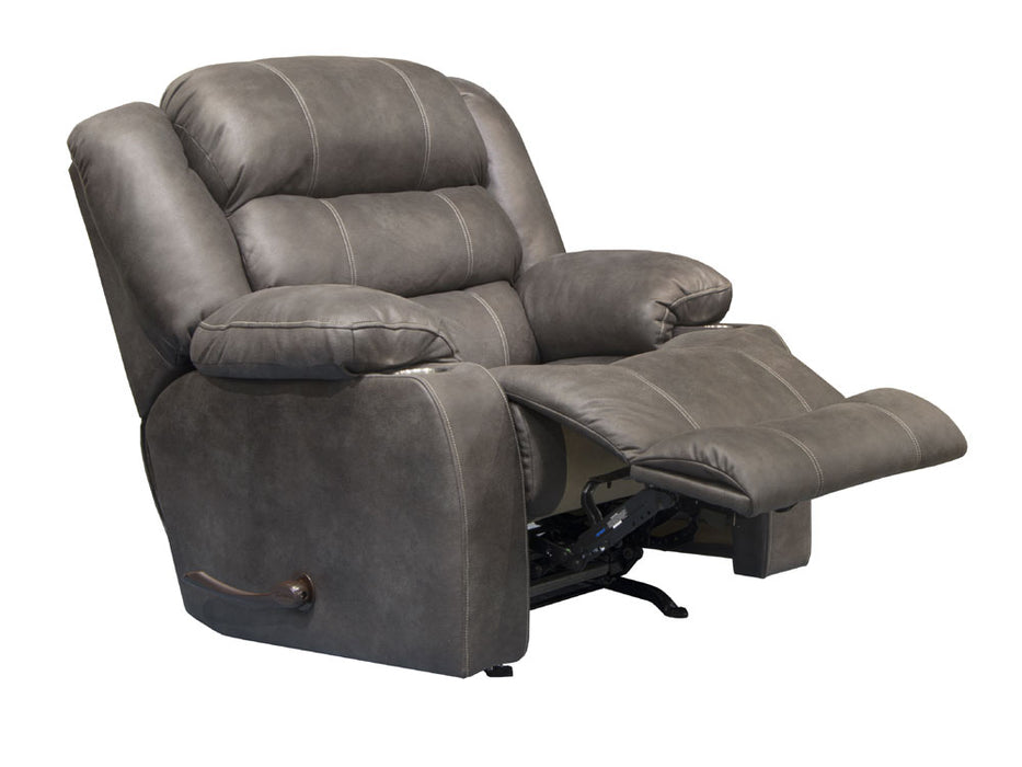 Catnapper - Beckley Rocker Recliner w/Dual Cupholders in Steel - 3316-2-STEEL - GreatFurnitureDeal